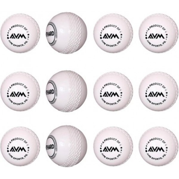 AVM White Wind Cricket Ball (Pack of 12)